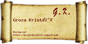 Groza Kristóf névjegykártya